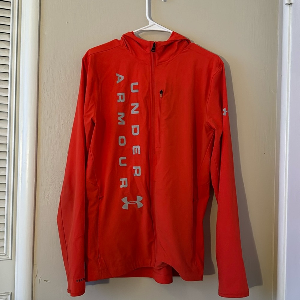 Orange underarmour jacket size M